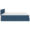 Ottoman Bed with Mattress & LEDs Blue 160x200 cm Fabric