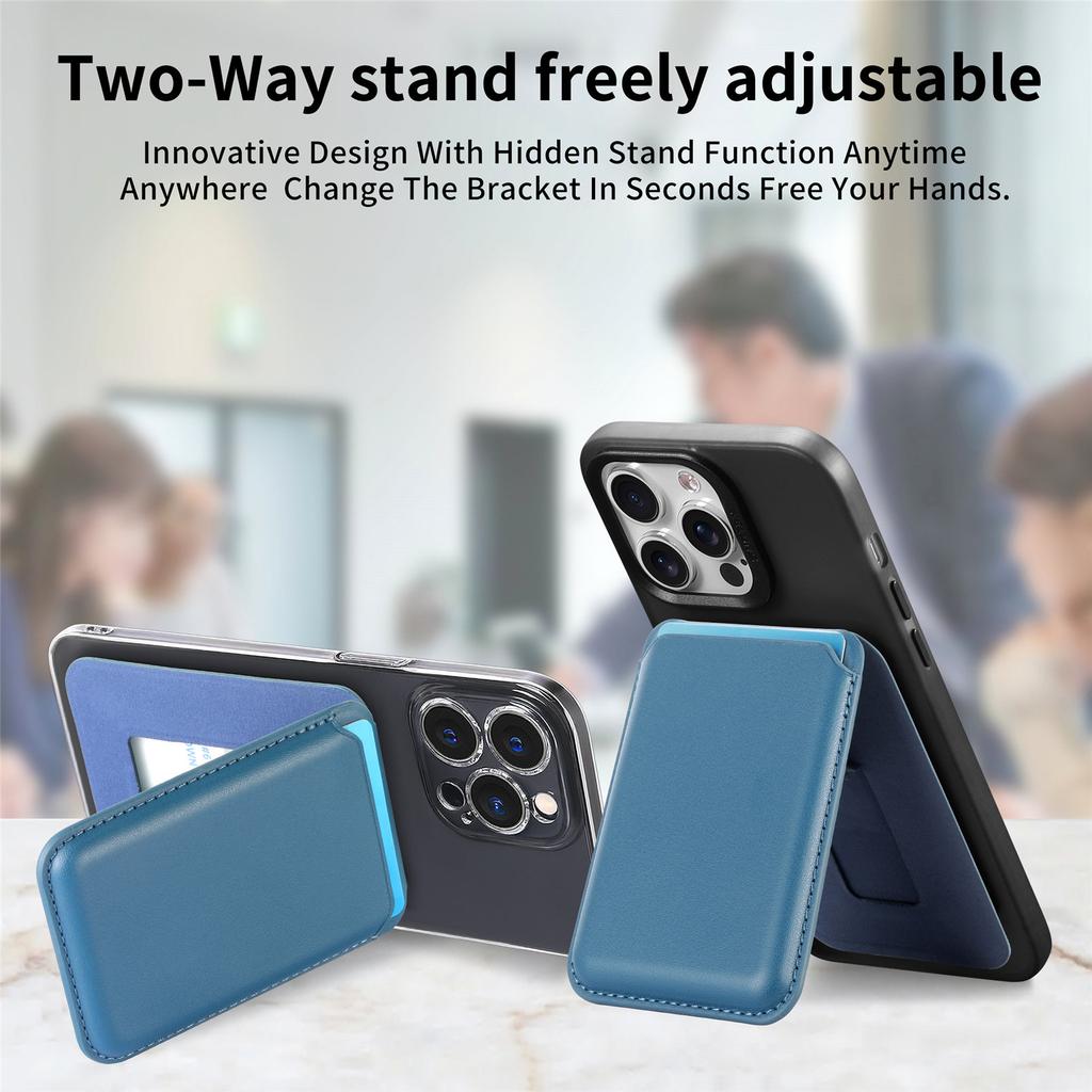 KB-63 Adhesive Phone Card Bag Wallet Kickstand Leather Phone Card Holder