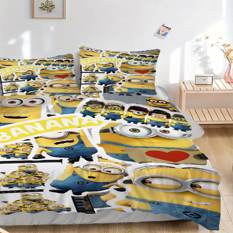 3Pcs Minions Bananas Bedding Sets For All Sizes New 3D Printed Bed Cover Comforter Duvet Cover Pillowcase Bedroom Decoration