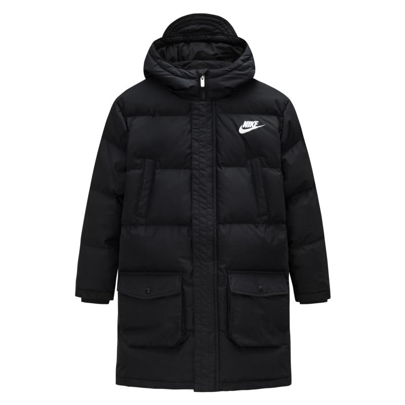 NIKE Kids' Unisex Mid-Length Hooded Down Jacket