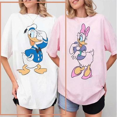 Summer Fashion Tshirt Yk Minnie Mouse Hat Printed Cotton Printed Tshirt Couple Outfits Loose Disney Tshirt