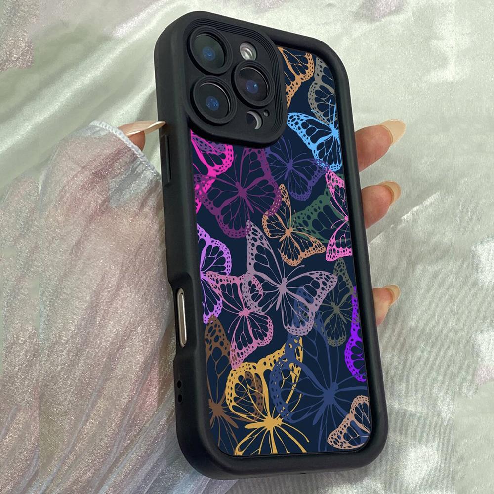 JT272 Graffiti Rainbow Butterfly for iPhone 17 16 15 14 13 Pro Max Samsung S26 S25 Ultra A17 A16 A07 A56 A36 Xiaomi 15T Redmi 15c Note 14 13 Soft Case