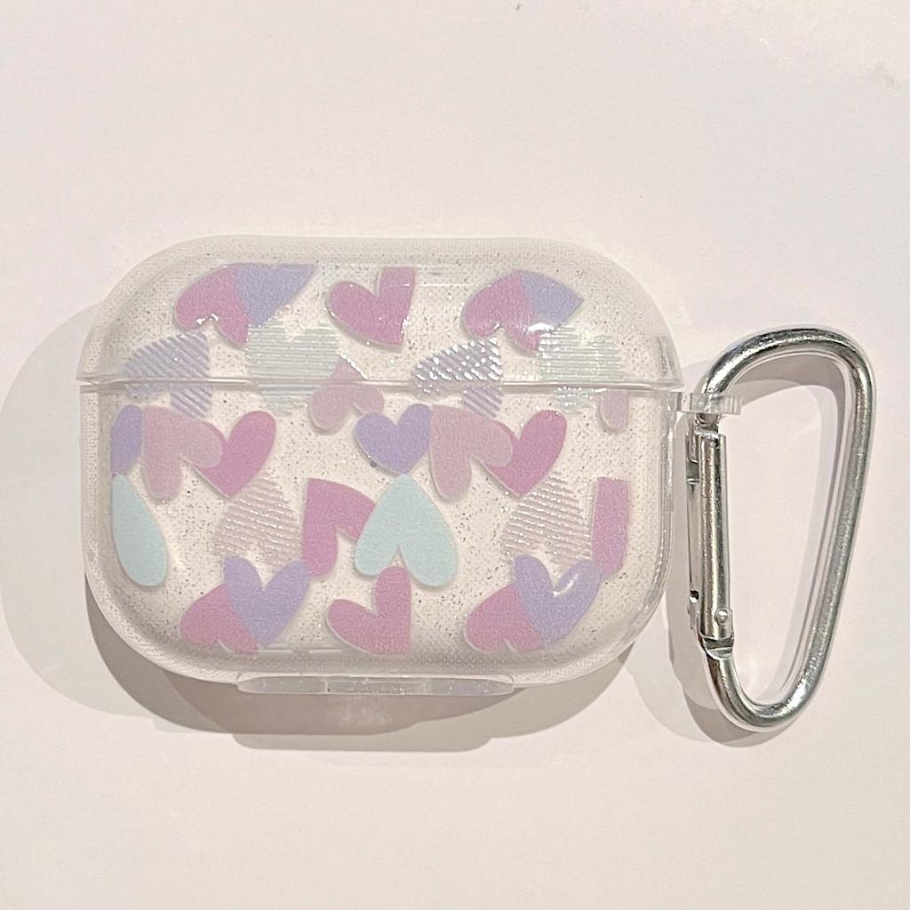 INS Cute Heart Earphone Case For AirPods Pro 2nd Case Glitter Shiny Clear TPU for Air Pods 1 2 3 Bluetooth Earphone Charging Box
