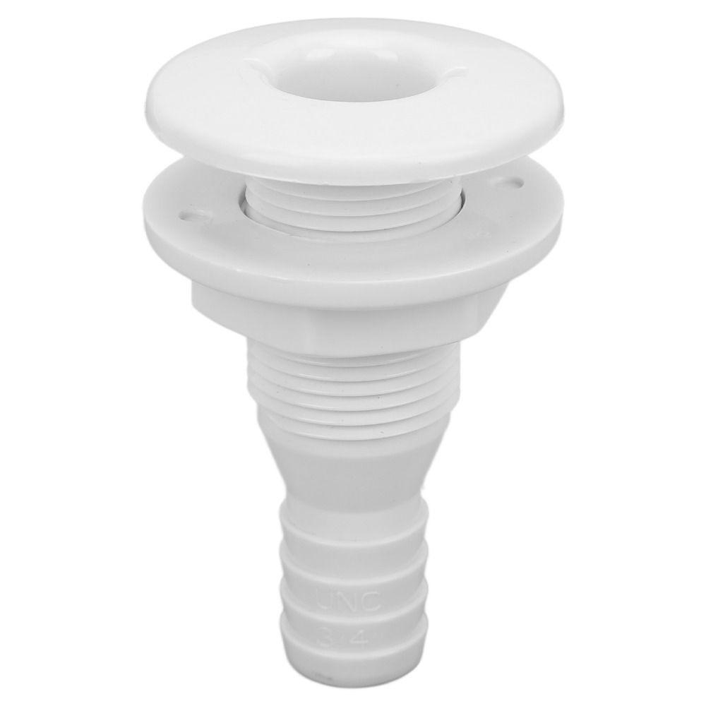 White Injection Molded Polypropylene Thru Hull Fitting Hose Coupling  Boat Drainage