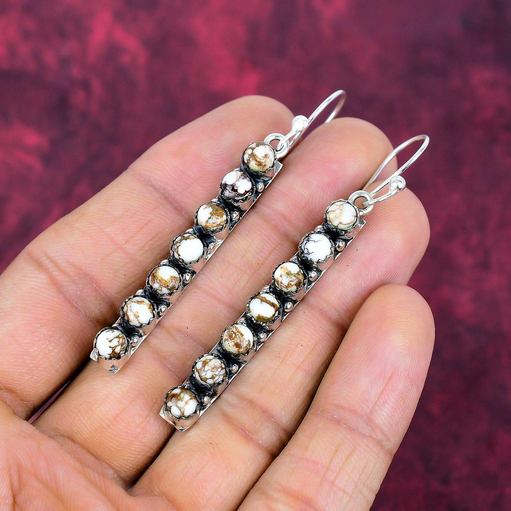 Wild Horse jasper 925 Solid Sterling Silver Earrings, Handmade Gemstone Earrings Jewelry, Gifts For Wife Brand New Earrings