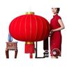 Boyiduo Waterproof Long-Pole Red Velvet Lantern Set with LED