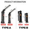 Rechargeable Magnetic Work Light Flashlight Portable Camping Lantern LED Lamp with Hook 360° Rotating,Outdoor Fishing Emergency