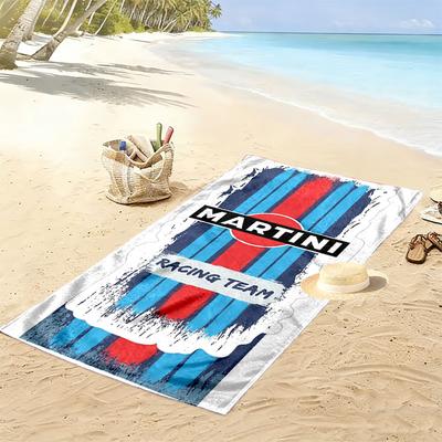 Martini Racing Print Beach Towel, Large Soft Quick Dry Towel for Beach Camping Swimming
