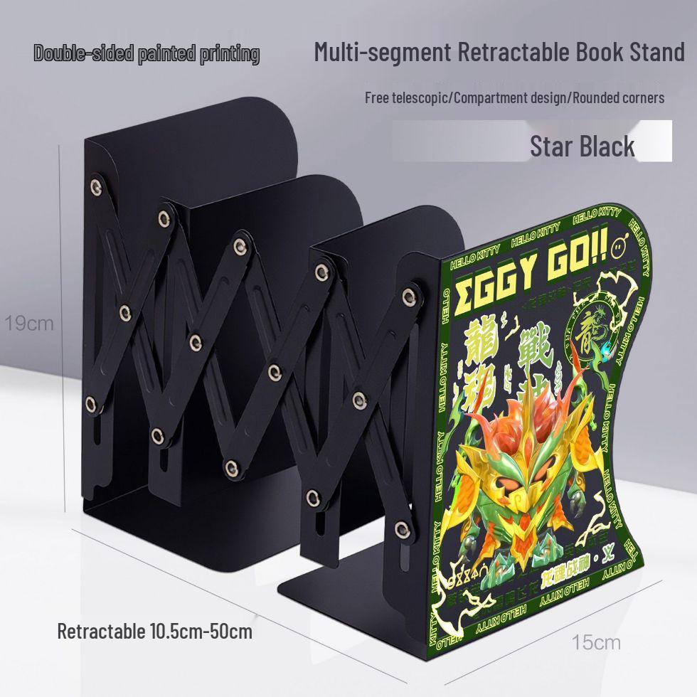 Egg Party Dragon Soul Desktop Organizer: Retractable Book Stand & Clip for Students Thickened Metal Retractable Bookshelf