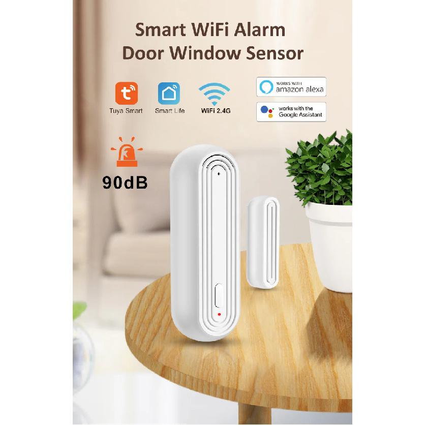 Tuya Smart WiFi Door Window Alarm Sensor Smart Home Open Closed Detectors Wifi Home Alarm Compatible With Alexa Google Home