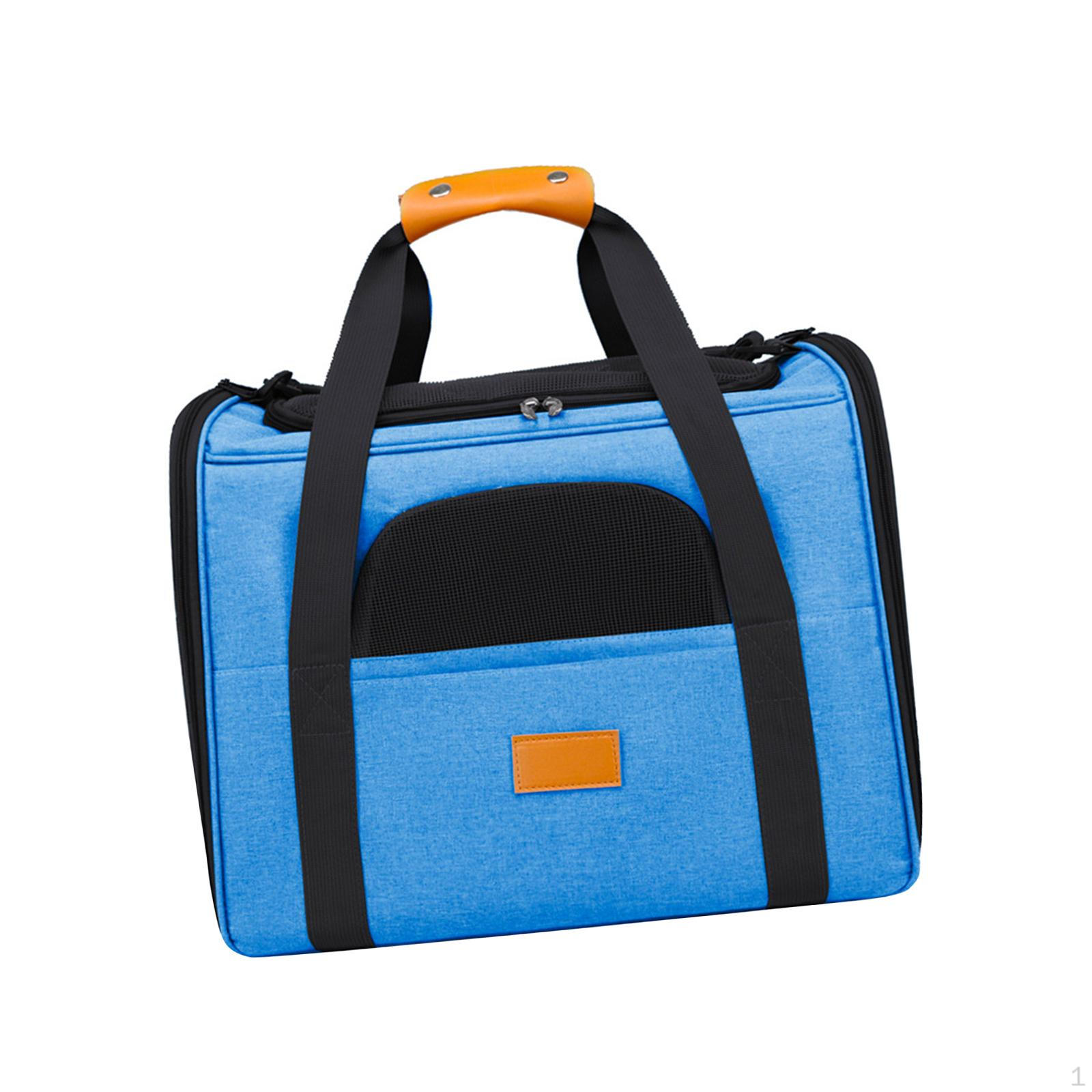 

Cat Carrier Bag Mesh Sides Soft Sided Cats Dog for Pet Small Dogs Animal синій