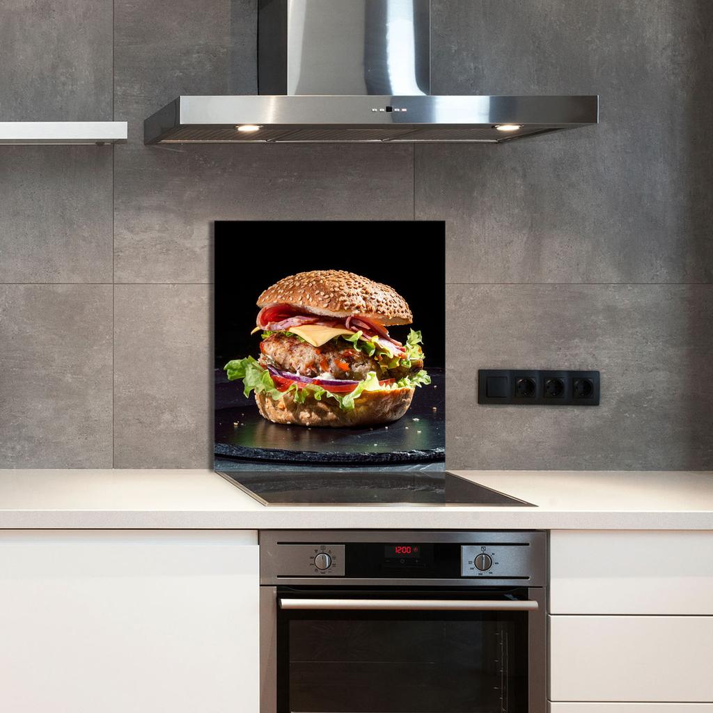 PANEL SZKLANY DO KUCHNI 60x65 Hamburger