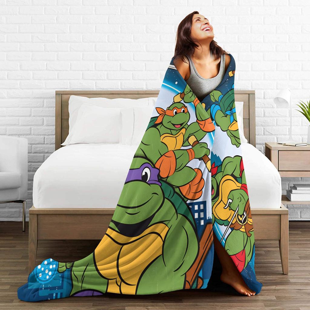 TMNT Game Blanket Quality Soft Throw Blanket Autumn Girls Boys Living Room Graphic Bedspread