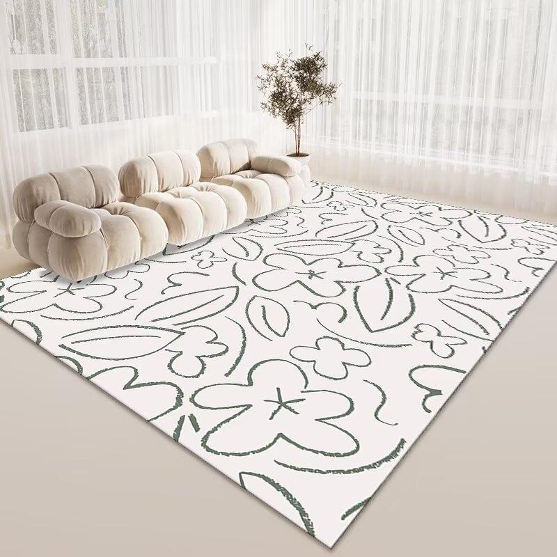 Simple Crystal Velvet Carpet, Living Room Coffee Table Dirt-Resistant And Easy To Take Care Of Floor Mat, Hotel Lobby Homestay Floor Mat