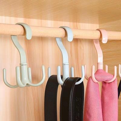 4 Haken Kledingrek Stropdas Houder Ruimtebesparend Handtas Kleding Stropdassen Tas Houder Plank Kleding Schoen Hanger 360 Graden Gedraaid Riem Kast