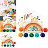 Rainbow Clip Beads Puzzle Game For Kids Educational Family Fun Wooden Toy