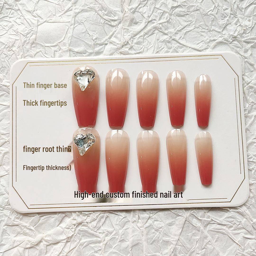 

B544 Gradient Wearable Nail Art – Heart Sweet Manicure Pieces