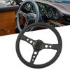 Carbon Fiber Steering Leather Wheel White Stitching 350mm 6 Holes Universal for Car Modification