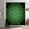 Colorful Mandala Shower Curtain Waterproof Home Decor For Bathroom Modern Green And Pink Abstract Design (175Cmx180Cm)