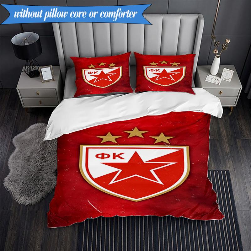 3PCS Crvena Zvezda Bedding Set 2D Printing (Includes 1 Duvet Cover + 2 Pillowcases Coreless), Bedroom decor,Fan Gift