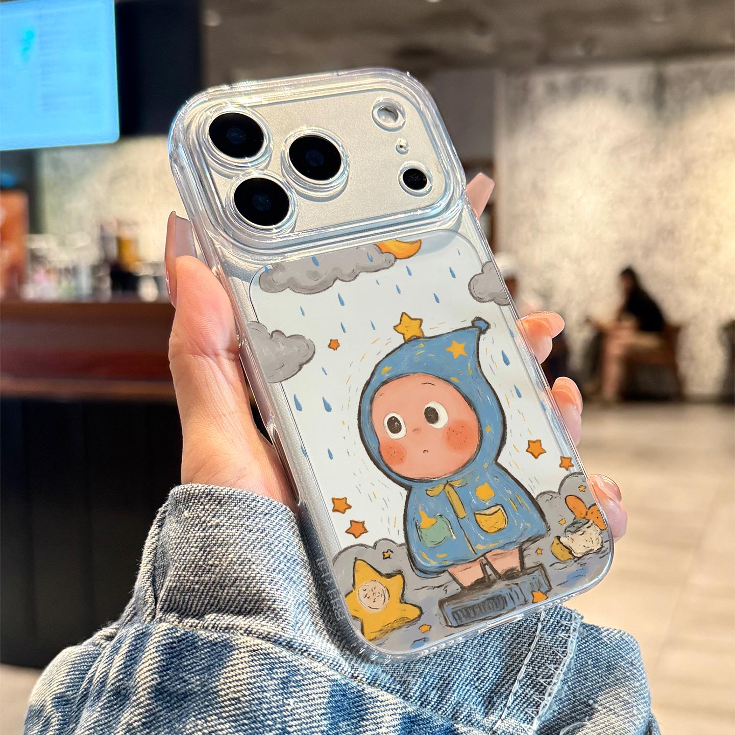 Cute Cartoon Starry Baby Print Phone Case, Clear Transparent Soft Protective Cover for iPhone apple 7/8/ipse