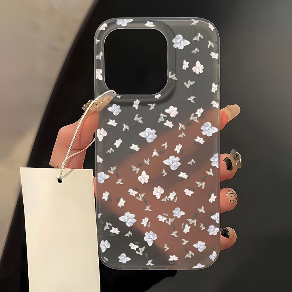 

Чехлы для мобильных телефонов iPhone 11 13 15 Pro Max 12 14 Pro Max Чехол для iPhone 16 15 Plus 13 Pro 12 Mini 13 Mini Матовая текстура Нарисованные мультяшные цветы iPhone 16 Pro Max грозового облака