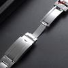 Luxury Curved Flat End Watch Strap 20mm 21mm 22mm Solid Stainless Steel Bracelet for Rolex for Oyster Metal Folidng Buckle Band