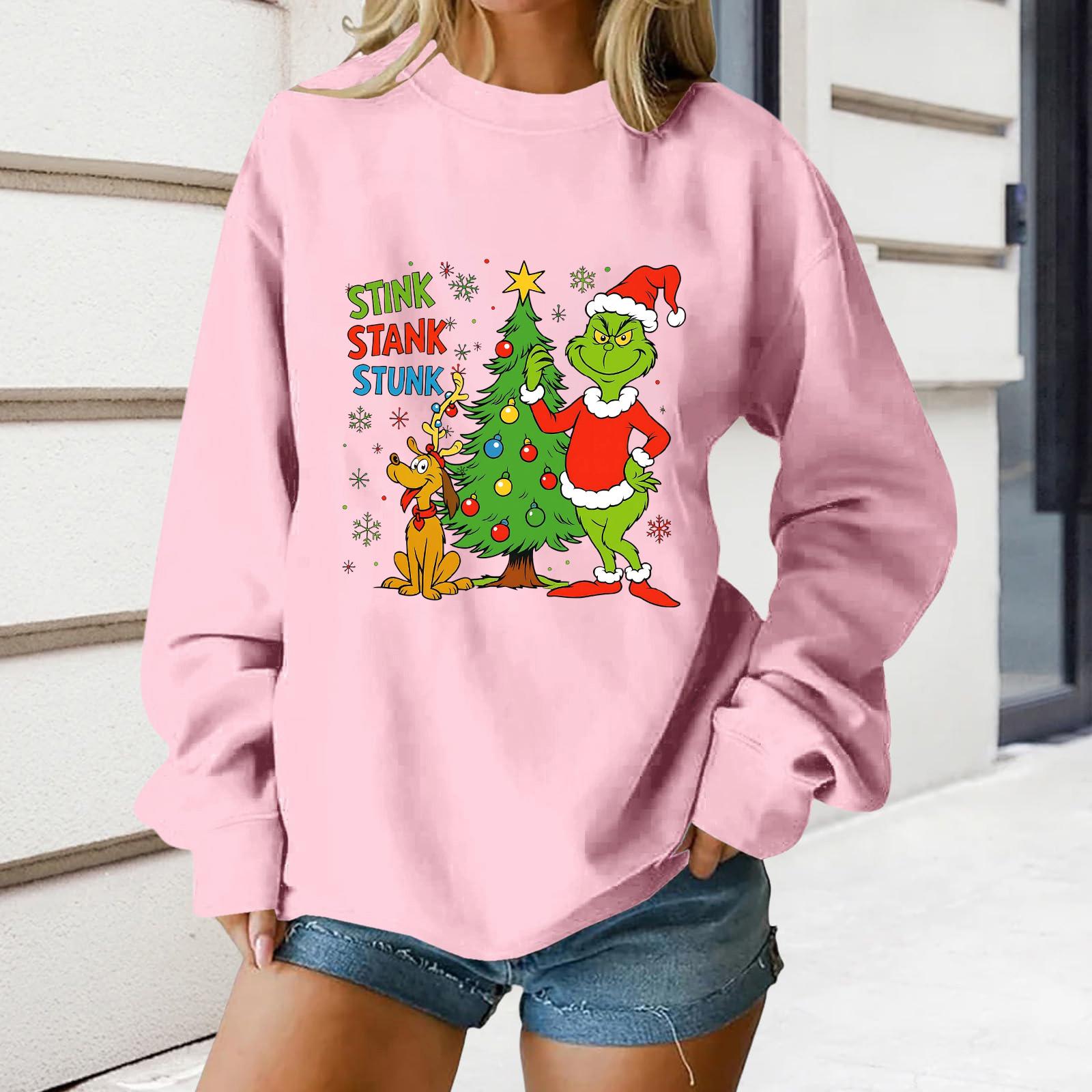 

Женский свободный удобный повседневный модный свитшот с круглым вырезом и длинными рукавами с принтом персонажей XL