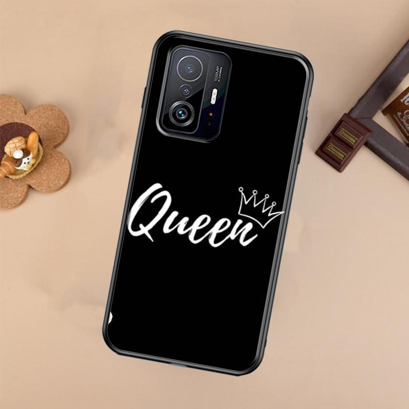 Crown QUEEN & KING Couples Case For Xiaomi 14T 11T 12T 13T Pro 13 14 Ultra POCO X7 Pro X3 X5 F3 F5 F6 M6 X6 Pro Cover