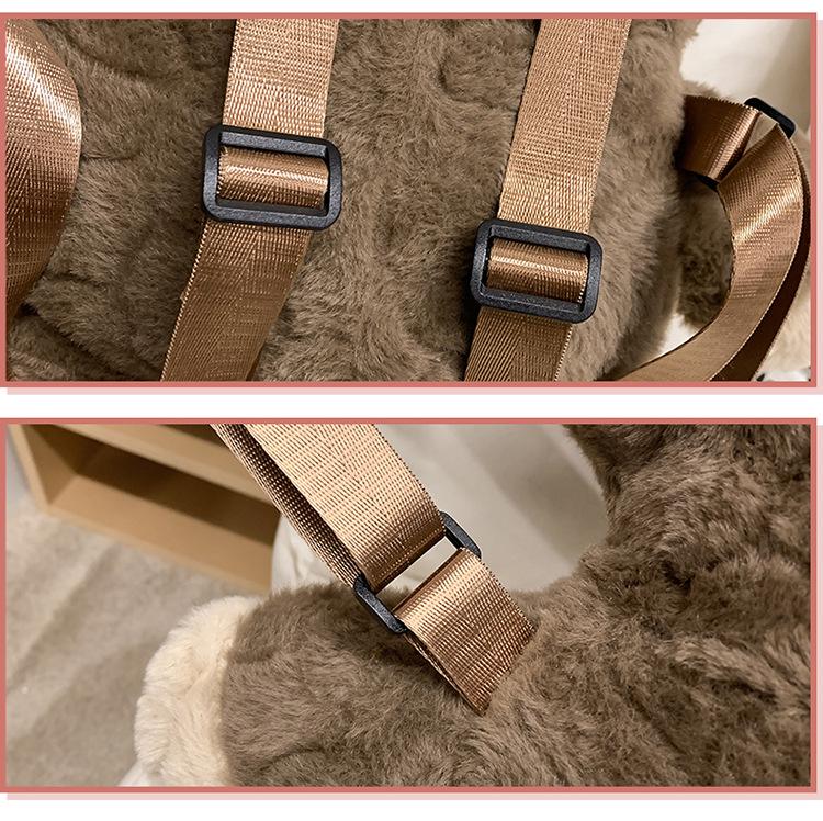 3D Cartoon Teddy Bear Plush Backpack for Girls