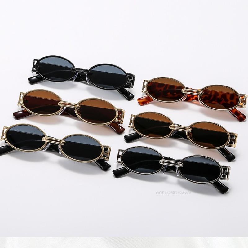 Vintage Oval Sunglasses For Street Photo Unisex Punk Sunglasses For Women Luxury Brand Designer Uv400 Shades Sunglasses 1Pc