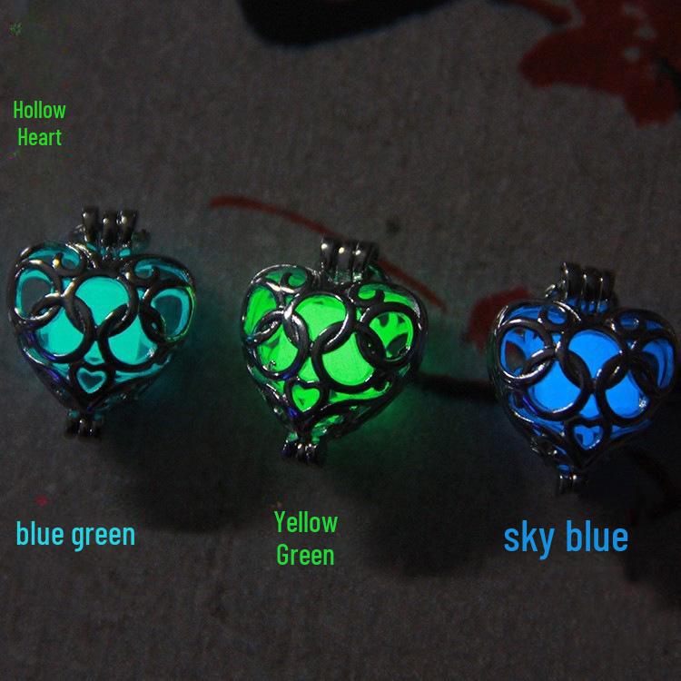 Unisex Luminous Hollow Heart Pendant: Magic Alloy Box with Openable Design