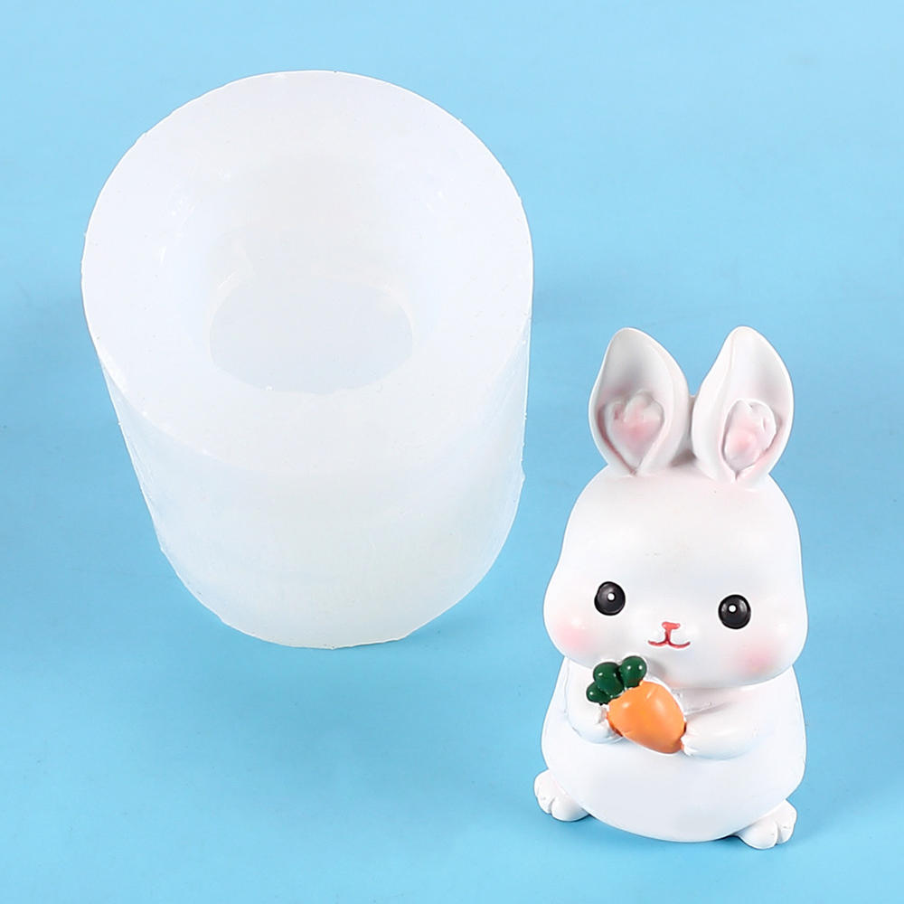 3D Cute Rabbit Silicone Mold Bunny Model Chocolate Dessert Kitchen Baking Cake Mould Easter Fondant Cake Decorating Tools