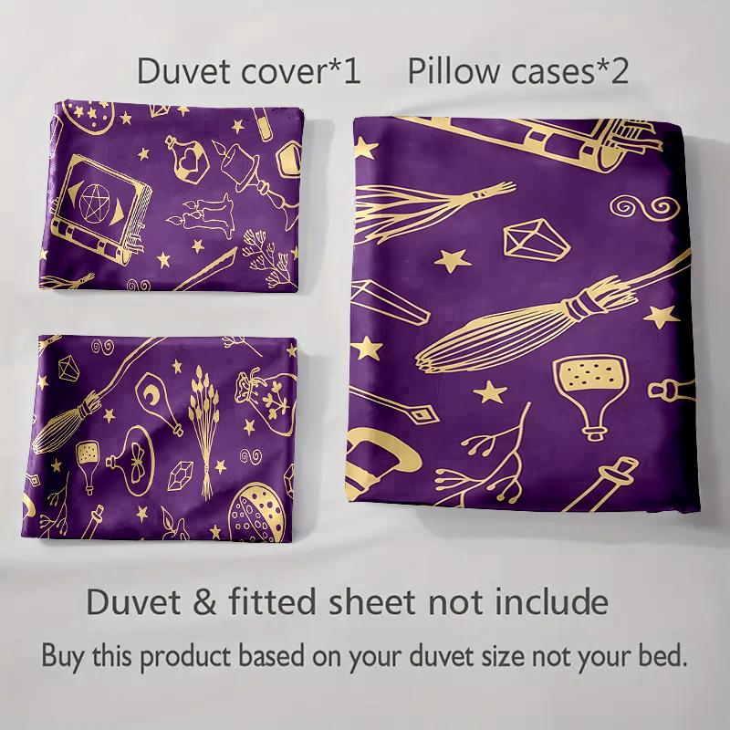 Magical-themed Illustrations Bedding Duvet Cover Sets Duvet Covers Pillowcases Gifts (1 * Duvet Cover 2 * Pillowcases, Without Duvet Insert)