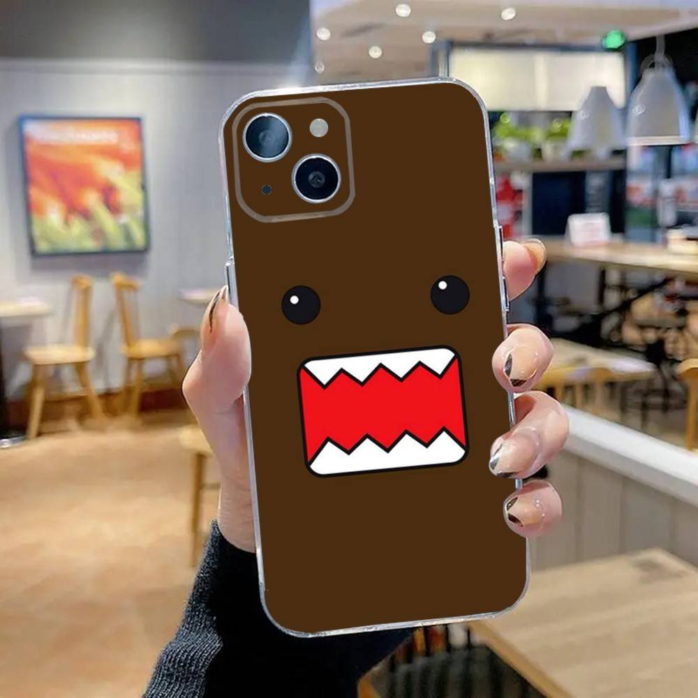 Cute Domo-kun Phone Case For iPhone 16,15,14,13,12,11 Pro,Max,Plus,X,XS,XR,SE,Mini Transparent Silicone Soft