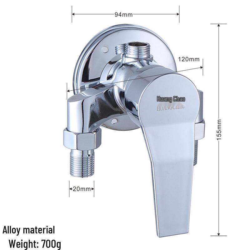 Triangular Exposed Shower Faucet with Hot and Cold Mixing Valve & Switchable Shower Head