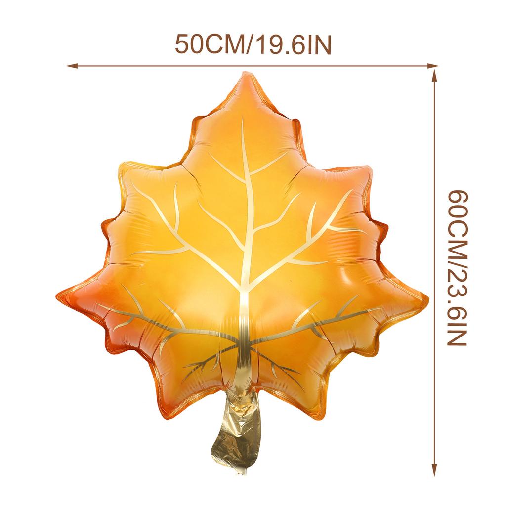 10 Pcs Autumn Decoration Thanksgiving Balloons Festival Maple Leaf Party Fall Colored Foil
