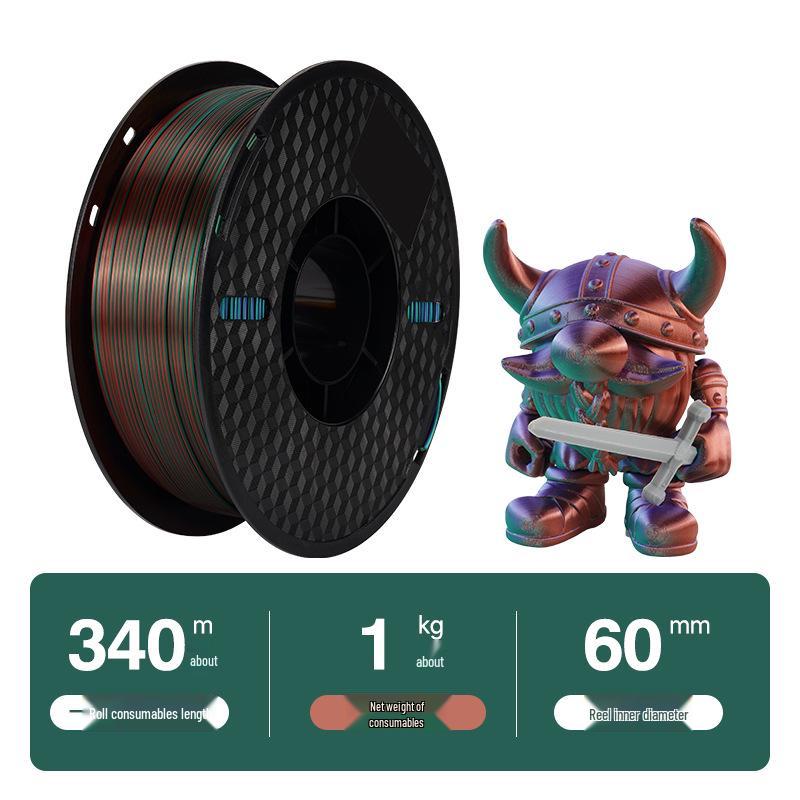 Filamento para Impressão 3D PLA Bicolor Ornamento de Dragão, 1KG - Acabamento Seda