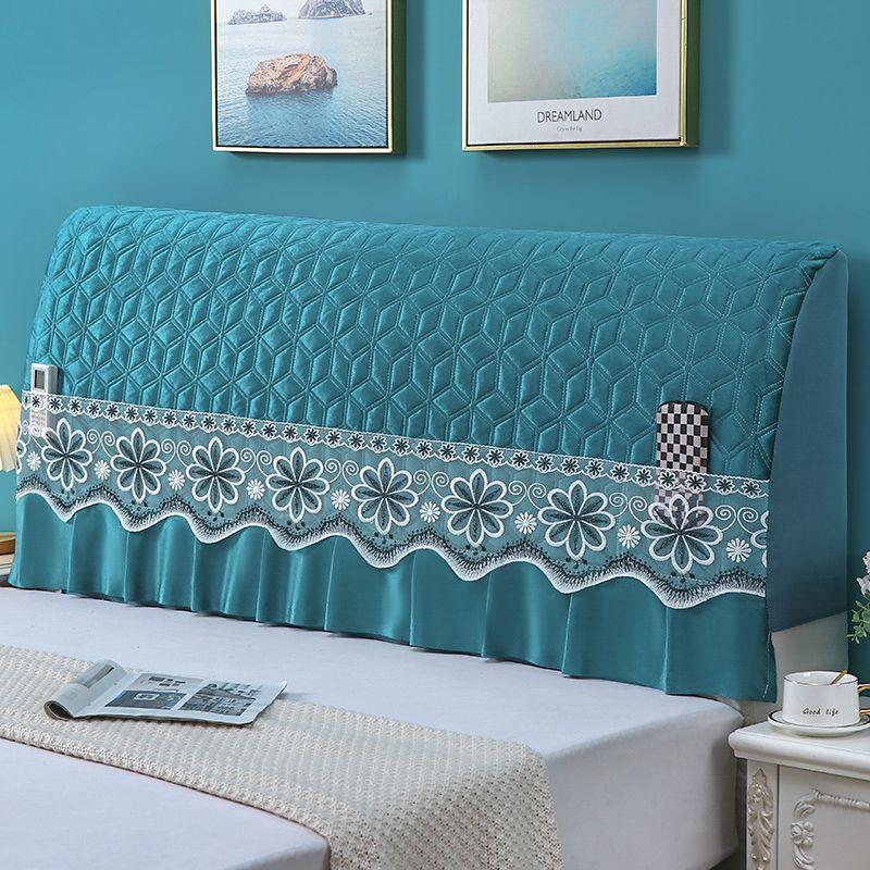 

Стеганый прикроватный чехол в европейском стиле с вышивкой, чехол для изголовья кровати, защита от пыли, эластичный универсальный чехол для изголовья кровати 150*65*30cm