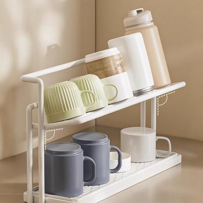 Tilted Cup Drying Rack Stainless Steel 2-Tier Organizer Grade Holder for Cups Mugs Glasses Coffee Corner rackdrying Station Gift