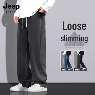 JEEP SPIRIT Men's Loose Fit Straight-Leg Jeans