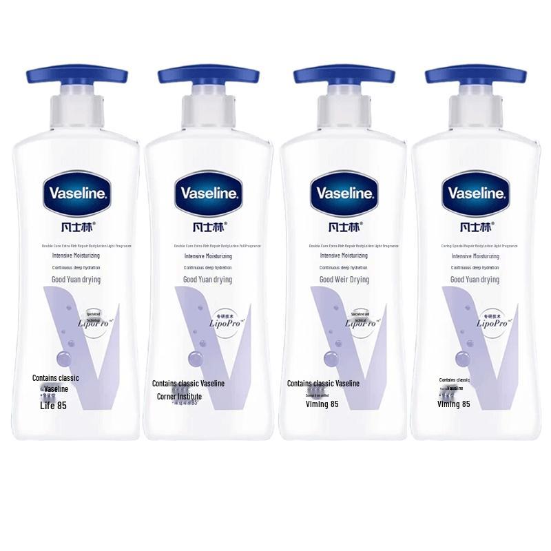 Vaseline Intensive Care Repair Body Lotion, Light Fragrance, 4x400ml