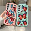 Rotes Blaues Schmetterlings Case für Samsung Galaxy A14 A15 A12 A13 A21s A16 A52 A11 Weiche Handyhülle A33 A03 A04 A06 A53 A23 A05 A22