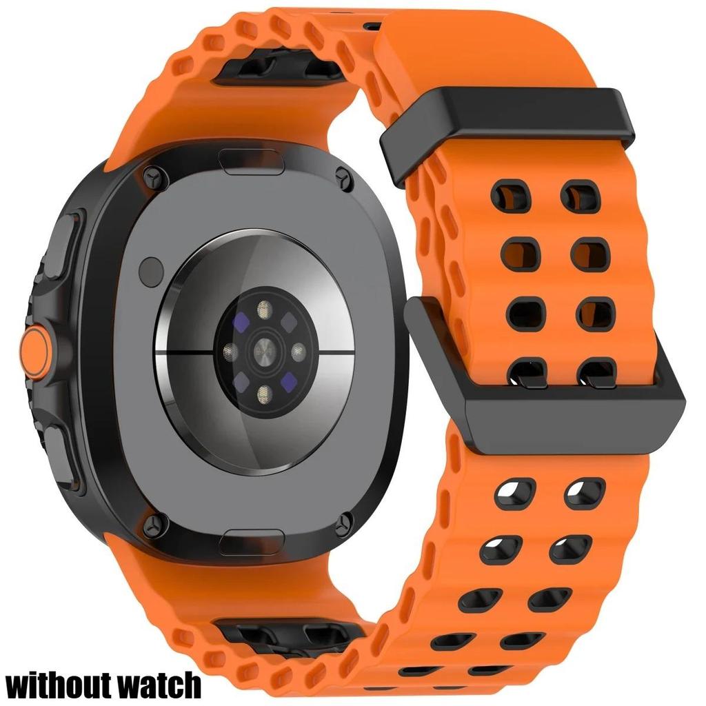 Marine Band for Samsung Galaxy Watch 8/8 Classic Ocean Strap Two-tone Silicone Band for Galaxy Watch 8 40 44mm Sport Bracelet