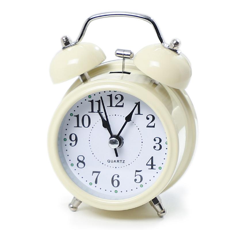 New Super Loud Simple Ringing Alarm Clock Night Light Mute Clock Bedroom Gift Student Bedside Sleeping Clock