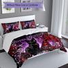 3PC Custom Name Gothic Cat Roses Bedding Set Printed Bedding Set Duvet Cover Closure Includes 1 Duvet Cover & 2 Pillowcases for All Seasons Bedroom