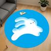 1pc Rabbit Cloud Round Chair Mat Area Rug - Non-Slip, Floor Mat for Office, Bedroom, and Indoor Decor C1125059