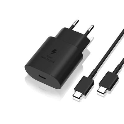 25W Fast Charger - SAM - Black USB-C - Compatible Galaxy S20-S23 - Power Adapter - 40g