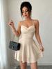 Dress French Sexy Women's Clothing Solid Color Waist Thin Suspender Small Dress