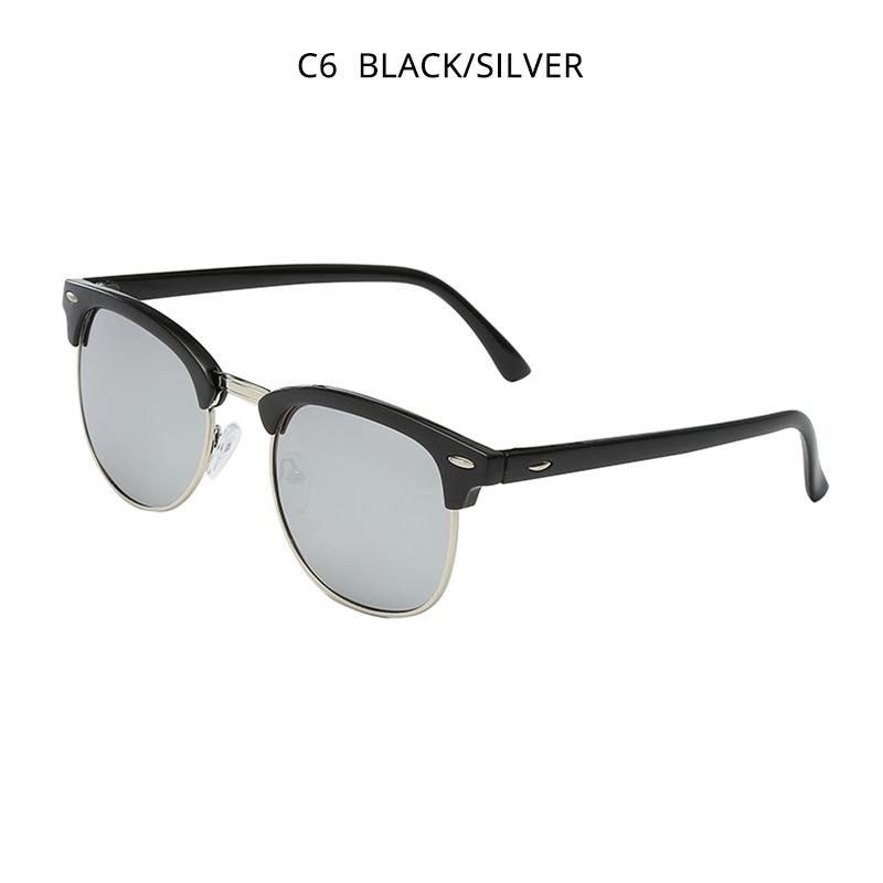 

HOOBAN Classic Square Sunglasses Women Men Retro Brand Design Sun Glasses Male Female Vintage Semi-Rimless Driving Eyewear UV400 As Picture